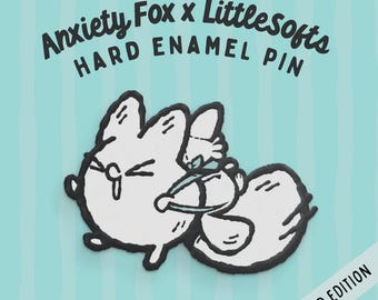 enamel pin -- Anxiety Fox collab "Snug-Alongs"
