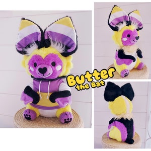 Rainbow Softs Non-Binary Bat -- Snuggle Paws LGBTQ+ Pride Plush for anxiety, PTSD, comforting plush for bedtime