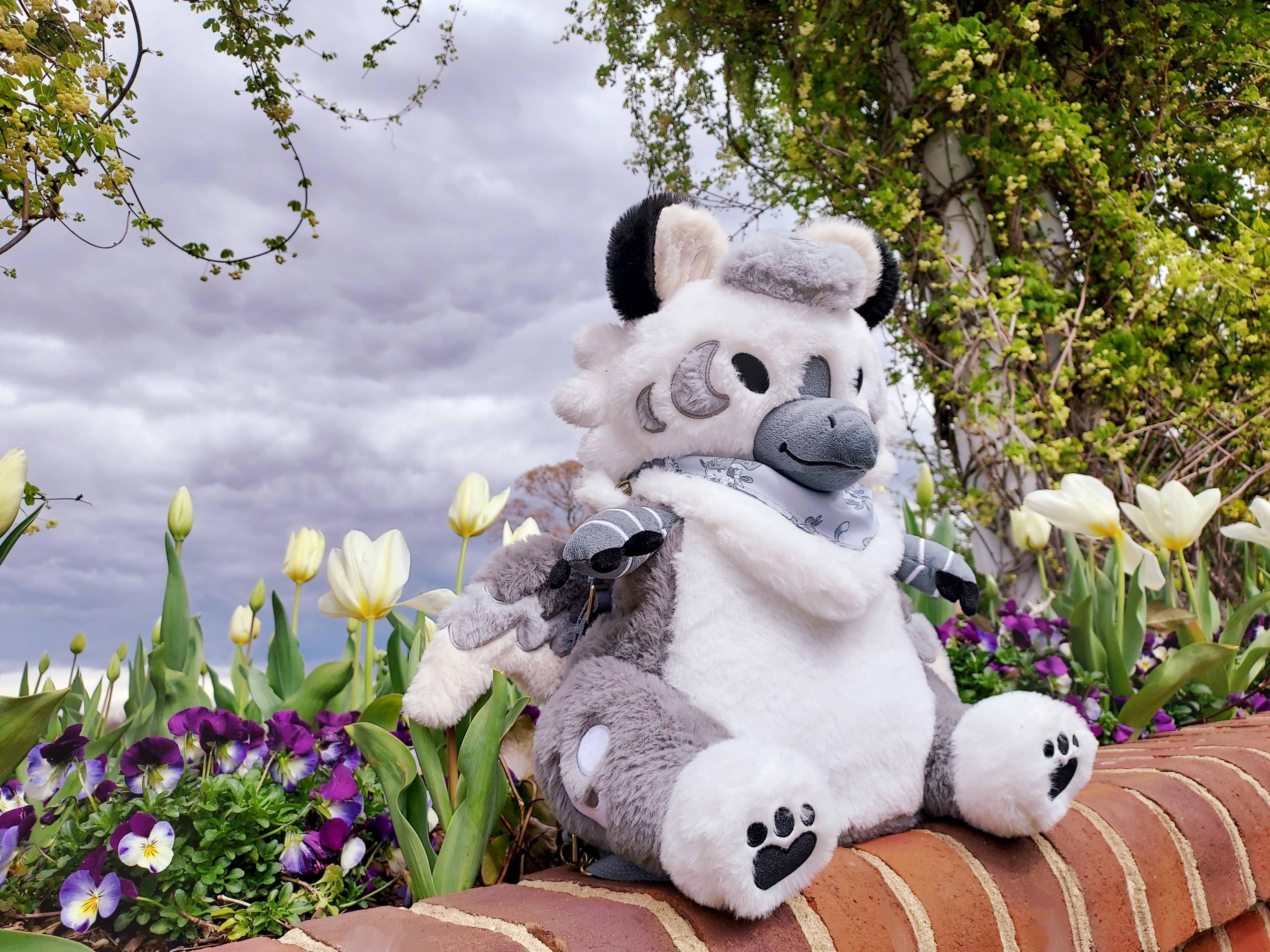 Loungefly Gray and White Furry Character Backpack Mini backpack collector main image 2