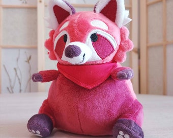 Raspberry Red Panda Plush: Minky BeanBag Stuffed Animal