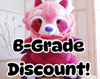 B-Grade Red Panda Plush Backpack: Raspberry Travel Bookbag