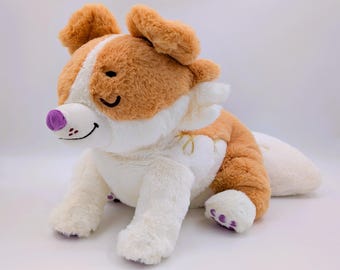 Weighted Red Border Collie Plush: Sunny Pup Cuddle Pillow for Comfort