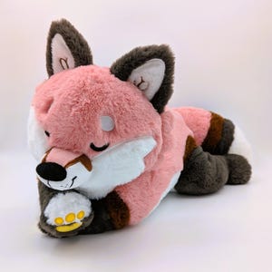 Weighted Red Fox Plush: Chiffon Cuddle Pillow for Comfort