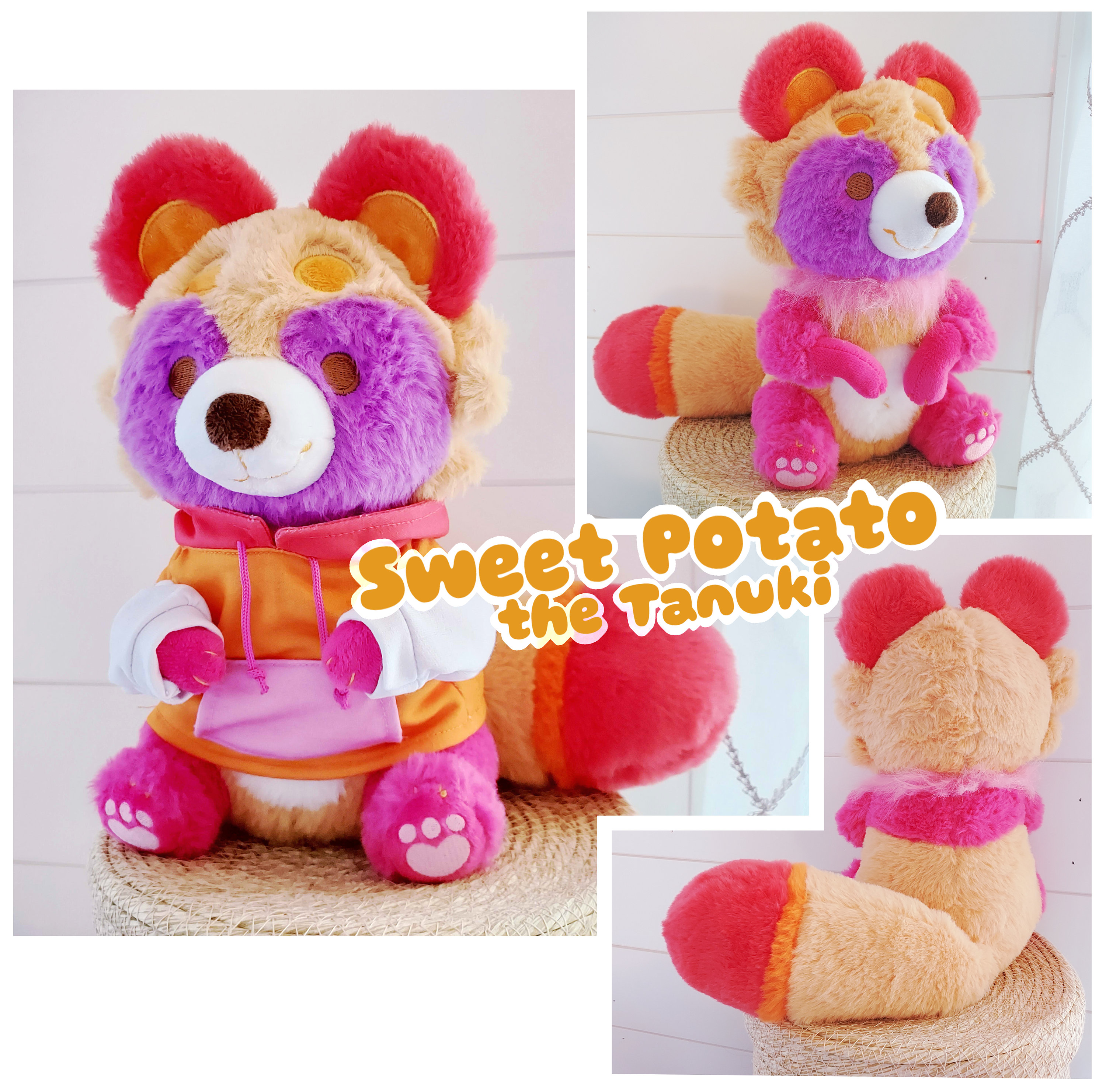 Rainbow Softs Lesbian Tanuki -- Snuggle Paws LGBTQ+ Pride Plush - Main Image