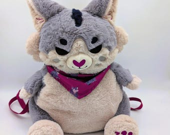 Winter Falls Lynx Plush Backpack: Snug-Alongs Faux Fur Bookbag