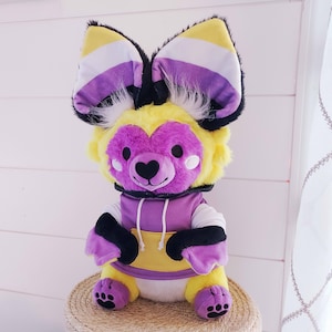 Rainbow Softs Non-Binary Bat Snuggle Paws LGBTQ Pride Plush for anxiety, PTSD, comforting plush for bedtime image 5