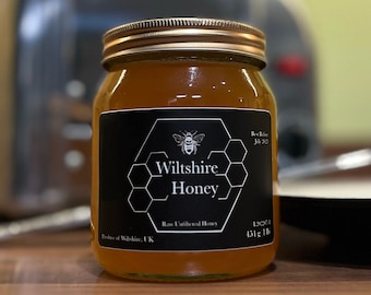 Wiltshire Natural Raw Honey 1lb or 12oz Jar