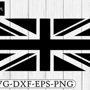 Può includere: Silhouette in bianco e nero della bandiera britannica. La bandiera è un design semplice con una croce bianca su sfondo nero. La croce è divisa in quattro sezioni, ciascuna con una striscia bianca diagonale.