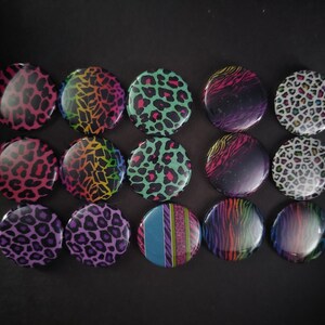 15-1" metal flatback buttons (no pin), craft embellishment,  animal print