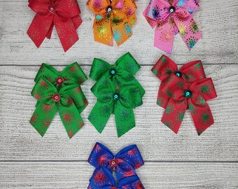 48 dog grooming bows,  topknot bows,  wholesale pack,  colorful bursts