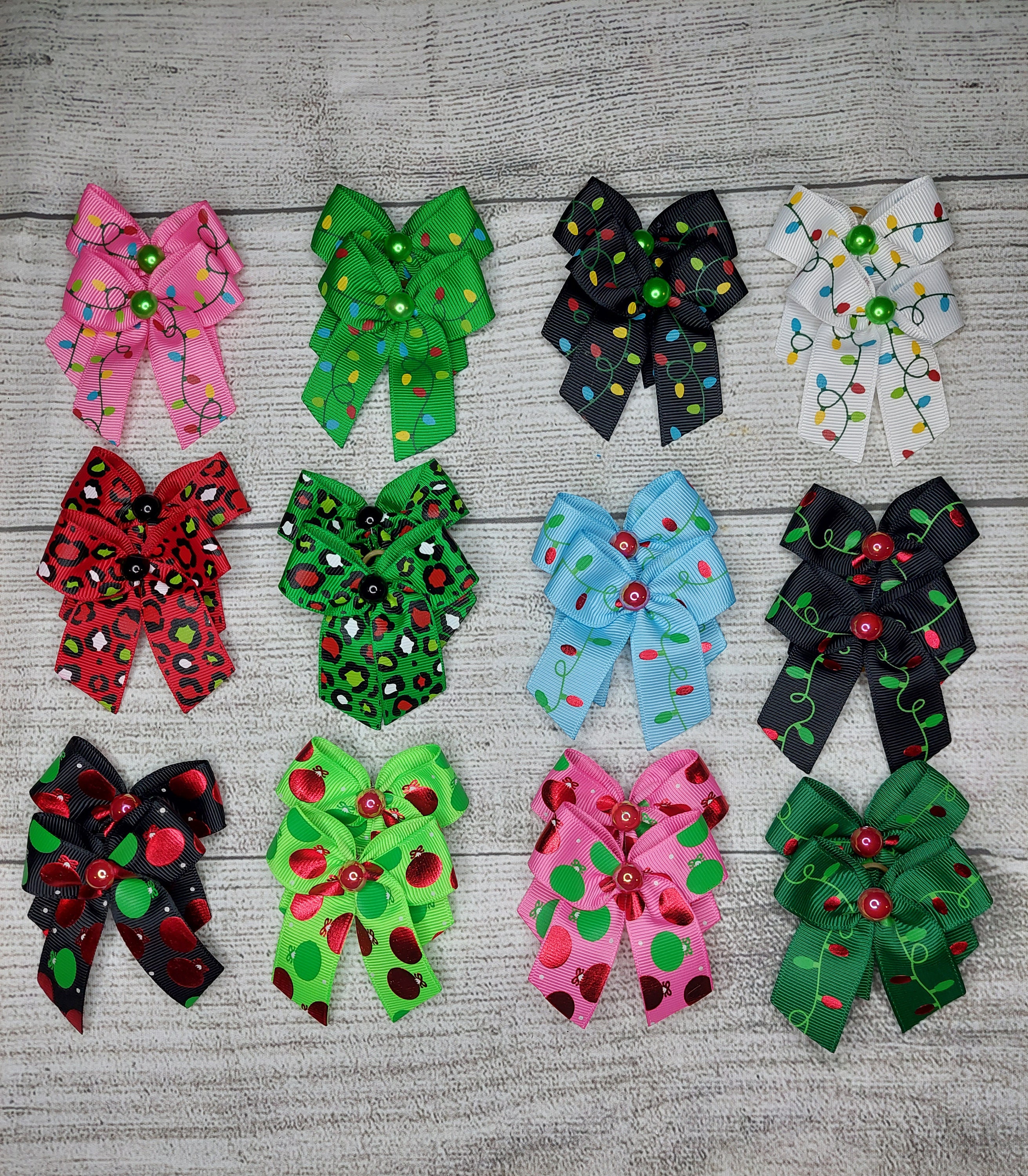Christmas dog grooming bows hot sale