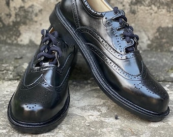 Scottish Kilt Shoes Highland Ghillie Brogues Black PU Leather Boot UK Size 5 TO 12