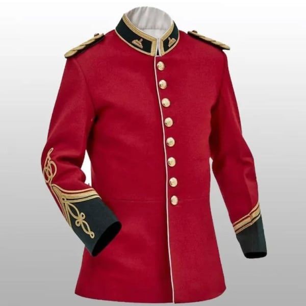 Veste de guerre zoulou rouge britannique vintage Officiers Tunic Circa veste Homme & Femme