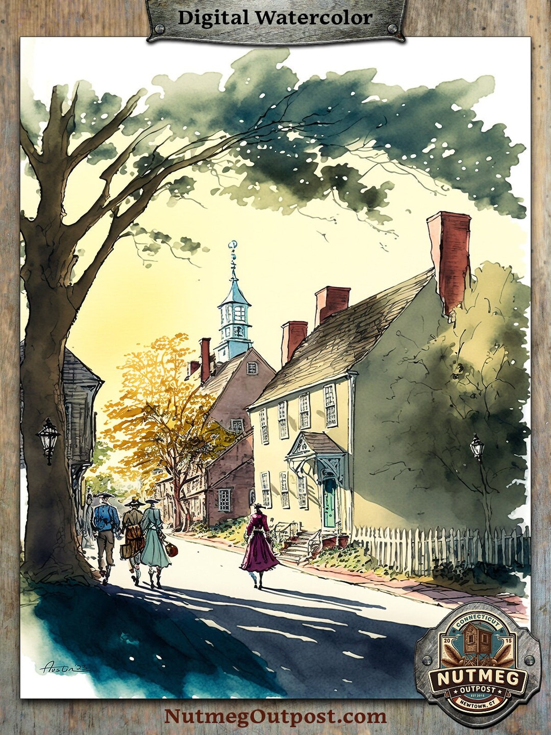 Printable Art - Historic New England Town