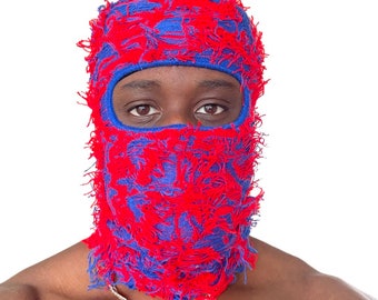 Distressed 1 Hole Ski Mask | Knitted Balaclava | Snood | Wooly hat | Winter| Face covering | Full Mask | Halloween | Snowboard | Beanie |