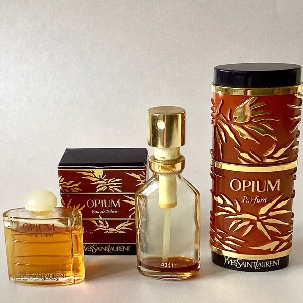 Rare// OPIUM, Bag spray 7.5 ml + mini 7.5 ml // Opium spray with leftover perfume + miniature eau de toilette