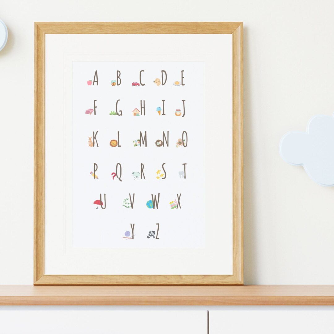 Alphabet Poster Printable, Classroom Posters, Nursery Rooms Decor