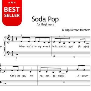 Soda Pop (Saja Boys) KPop Demon Hunters / Partitura para piano fácil y simplificada (PDF, descarga instantánea)