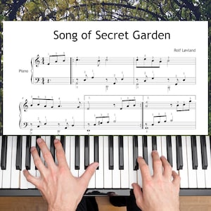 Piano sheet with finger numbers for Song from a Secret Garden. Helps learners develop proper hand placement and technique. Ideal for self-study or lessons. Bonus violin/C instrument part included for duet performance.