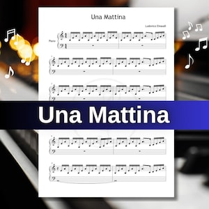 Una Mattina - Easy Piano Score with Color Notes, Note Names, MP3 & Video Simplified