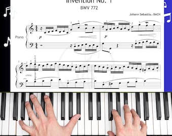 Bach Invention No.1 - Professional Piano Edition | Fingered Sheet Music from Original Manuscript