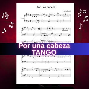 Por una cabeza - Piano Sheet Music PDF | Grade 4–5 with Finger Numbers, Colored Notes, Note Names, MP3 and Video