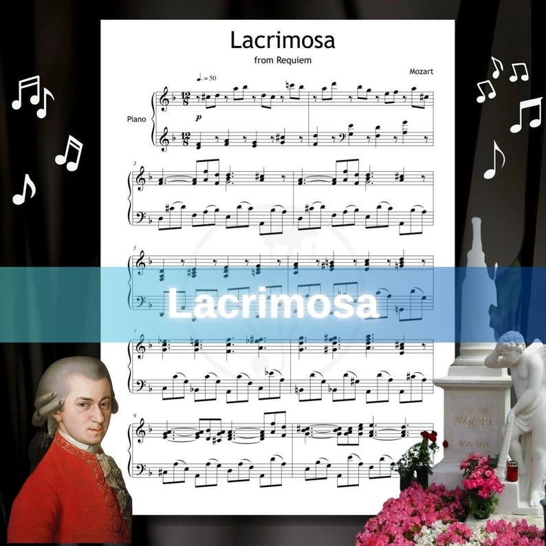 Lacrimosa – Mozart | Grade 5–6 Piano Sheet Music PDF + MP3 + Tutorial ...