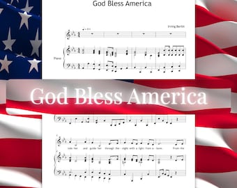 God Bless America - Voice and Piano Sheet Music PDF | Intermediate to Advanced Patriotic Solo for Performance or Ceremony