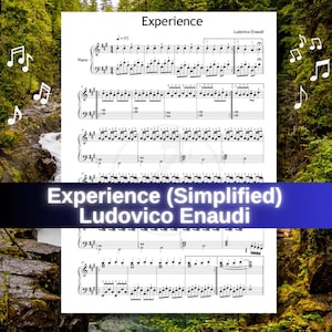 Experience by Ludovico Einaudi - Easy Piano PDF  (Simplified Version with Note Names, Finger Numbers & Color Notes)