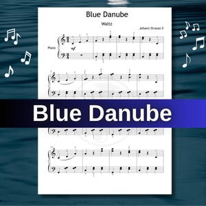 Blue Danube Piano Sheet - Grade 3 PDF with Finger Numbers, Colored Notes, Note Names, MP3 and Video Tutorial