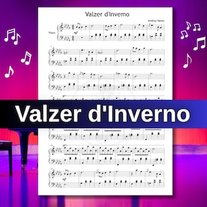 Valzer d’Inverno - Piano Sheet with MP3, Video, Note Names & Color Notes Simplified