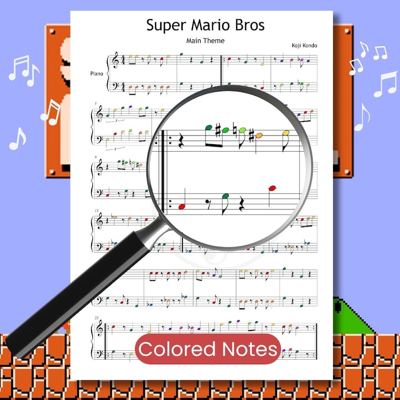 Super Mario Bros Theme – Easy Piano Sheet | Grade 3 PDF - Etsy