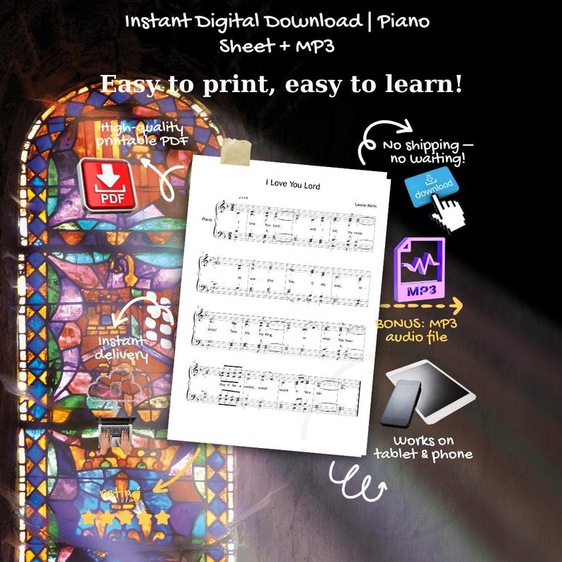 I Love You Lord by Laurie Klein | Easy Piano Sheet Music PDF | Grade 2 ...