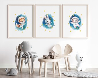 Lavema Baby Room Decoration | Beige Animal Posters For Kids | A4 Kids Room Wall Art | Decorative Prints For Girls & Boys | Buy Now With Express International Delivery