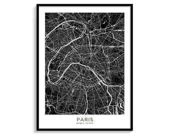 PARIS - Minimalist City Map Poster, Print, (UNFRAMED)