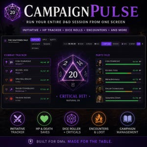 Dungeon Master Tool | D&D Initiative Tracker | TTRPG Campaign Manager | Dice Roller | Combat Tracker | Offline RPG Tool | No Subscription