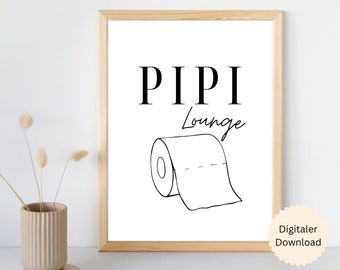 Salotto pipì | Poster del bagno | Bagno per gli ospiti | WC | detto divertente | Minimalista | bianco nero | umorismo | A4 A3