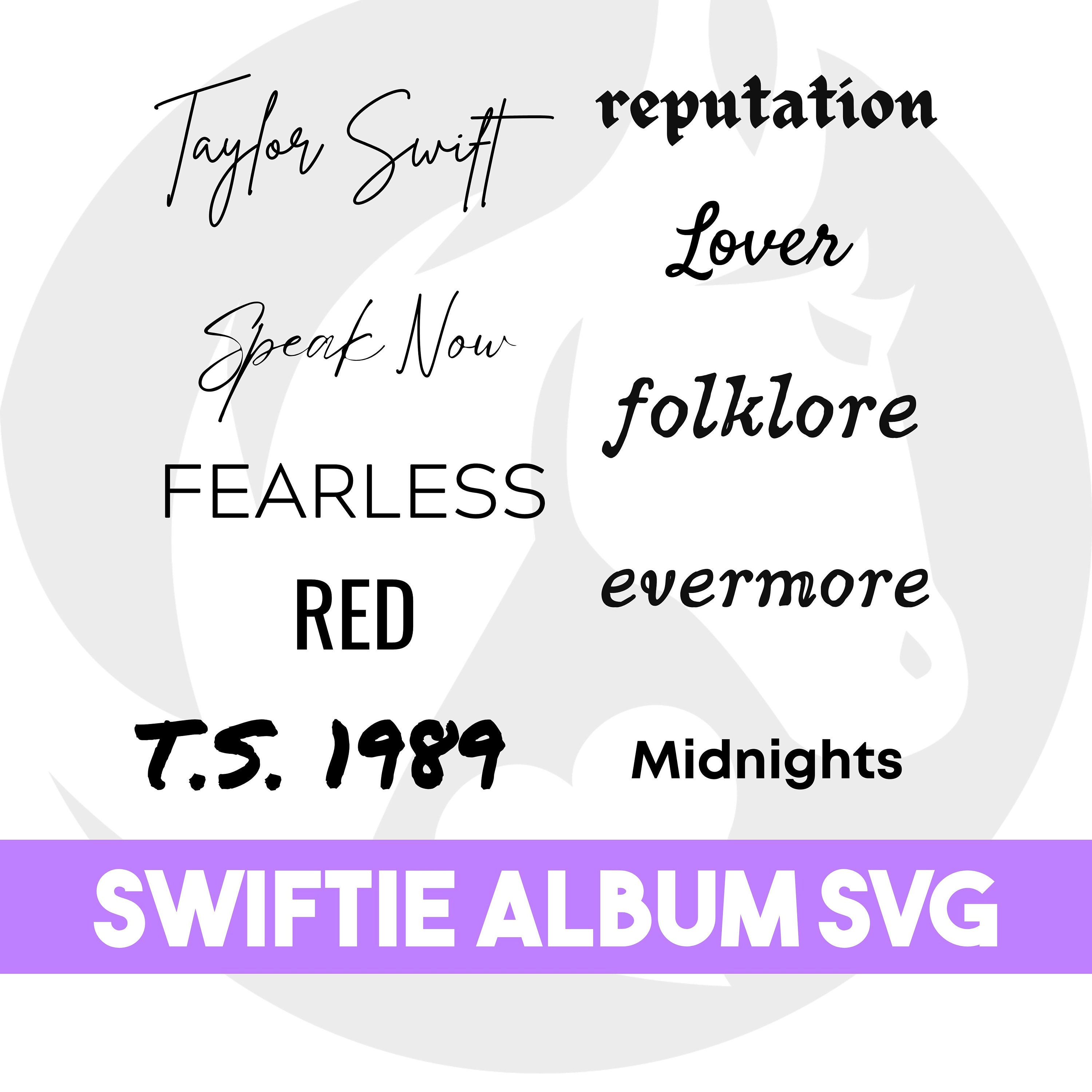 Taylor Swift Album Fonts SVG
