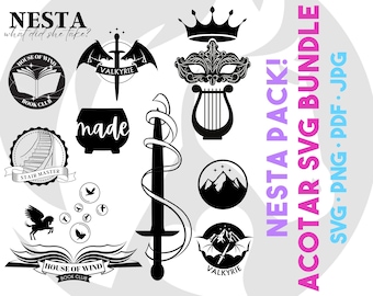 ACOTAR svg bundle | Nesta pack | ACOTAR files for Cricut, shirts, stickers, etc.