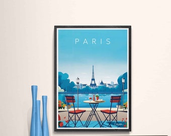 Affiche illustration de PARIS I France I Tour Eiffel