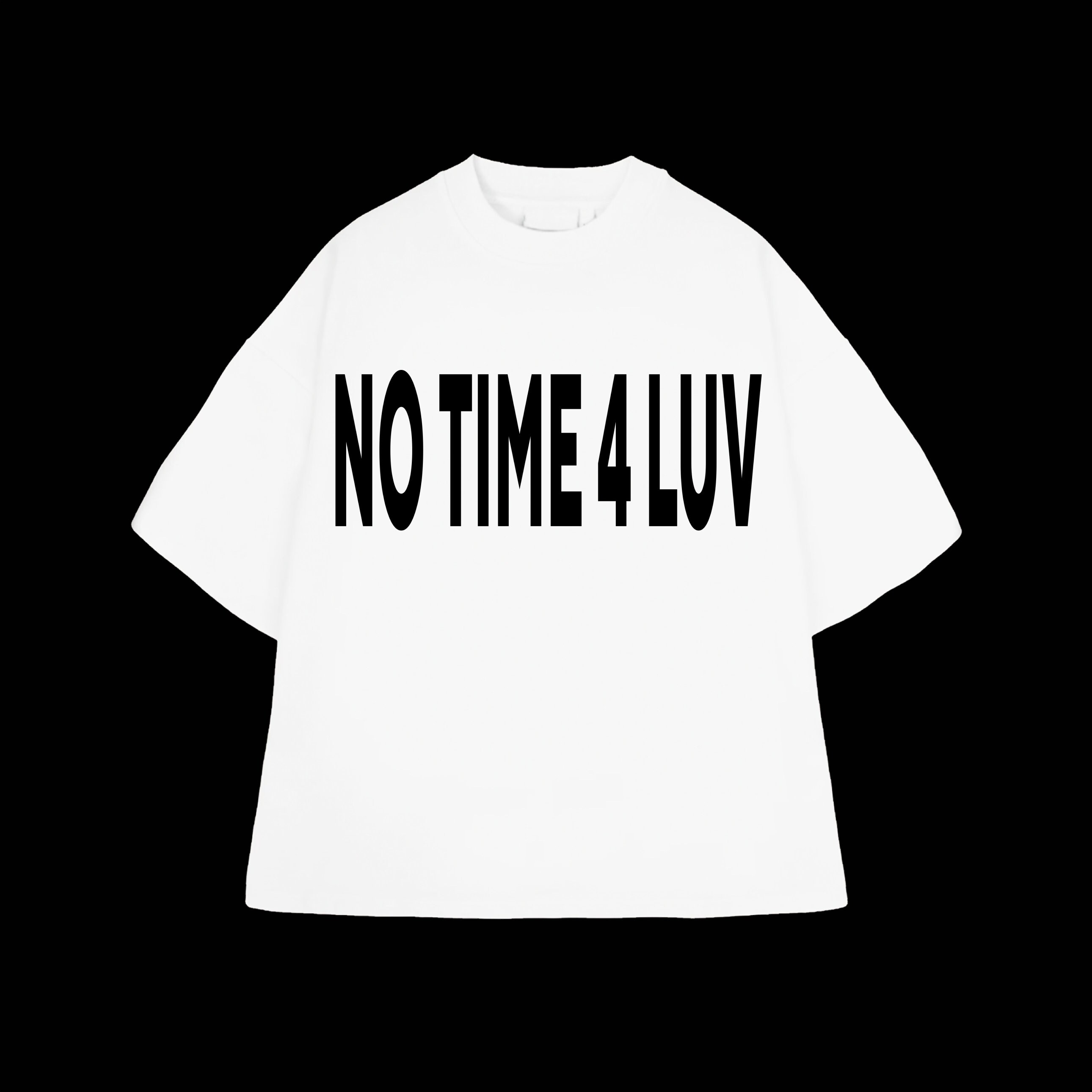 No Time 4 Luv Corteiz Oversize Black/white T-shirt Y2K Streetwear 