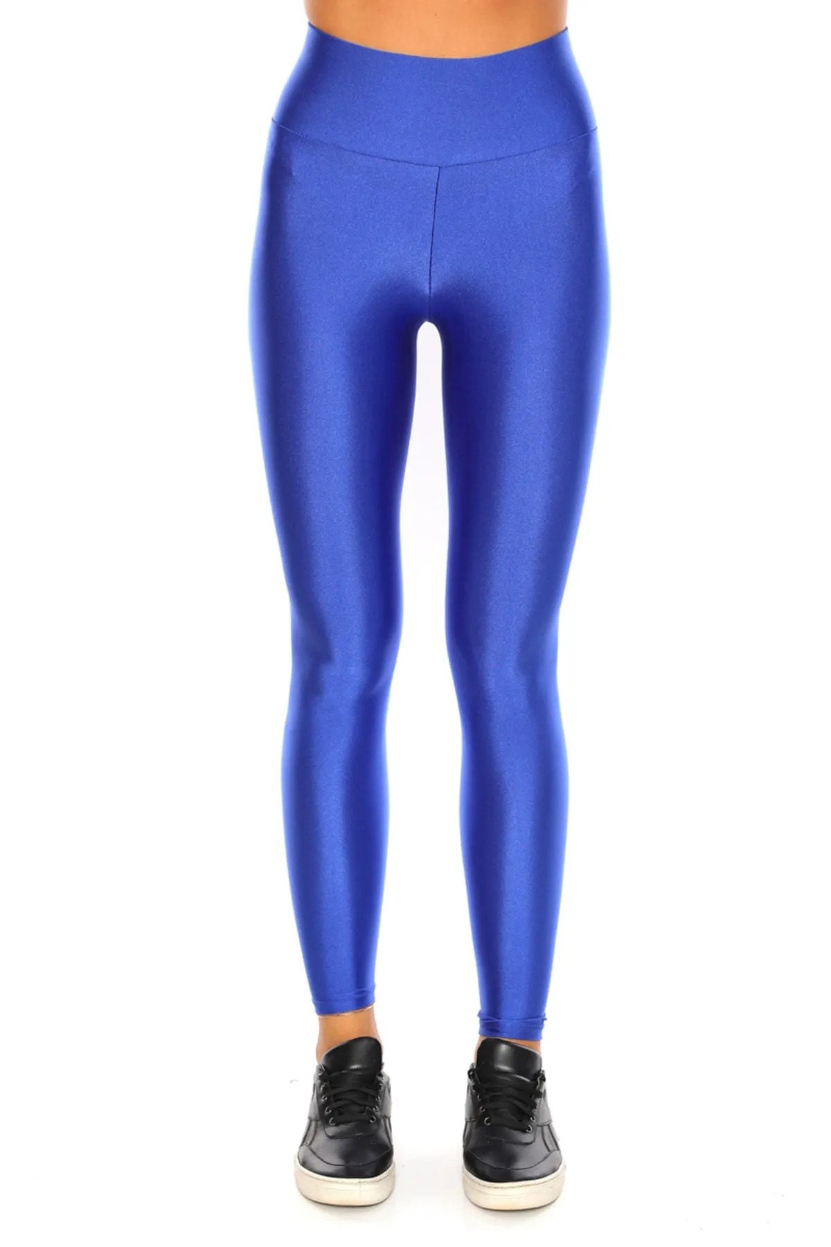 Buy Blue Extra High Waist Shiny Disco Leggings Online in India 