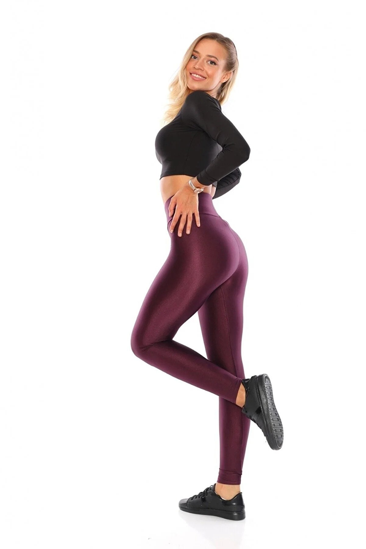 Extra High Waist Shiny Disco Leggings 