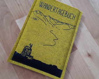 Wandertagebuch "Stubai" (inkl. Notizbuch) - echter Schafwollfilz - Handarbeit