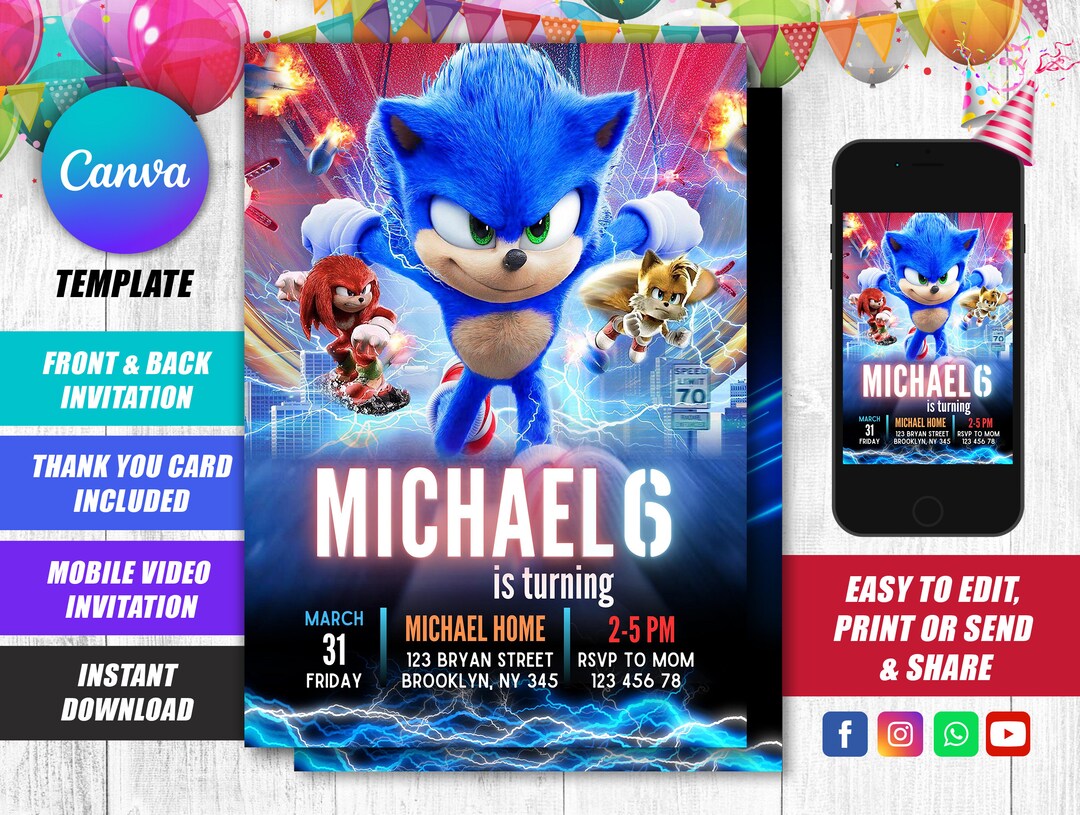 Editable Son Birthday Invitation Canva Template Printable Etsy