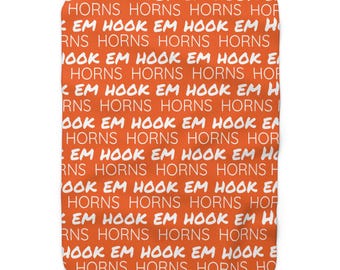 Manta Sherpa de los Texas Longhorns, ¡Hook 'em!, Regalo para fanáticos de la NCAA