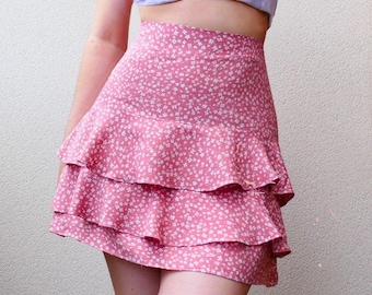 Sewing pattern tiered skirt boho, high waist sewing pattern PDF