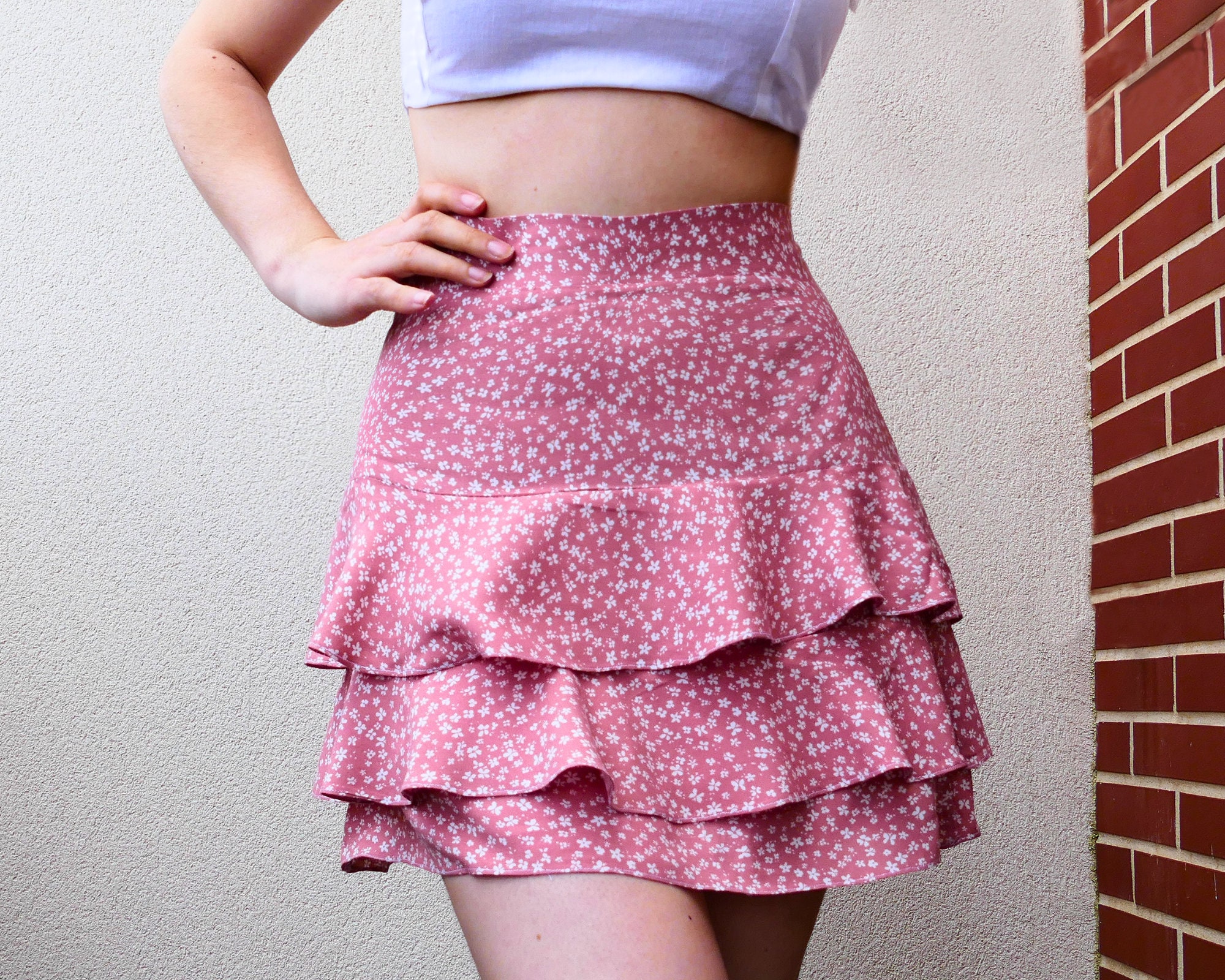 Sewing Pattern Tiered Skirt Boho, High Waist Sewing Pattern
