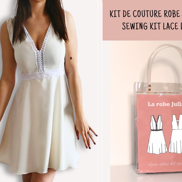 Kit de couture robe dentelle | patron de couture robe printemps