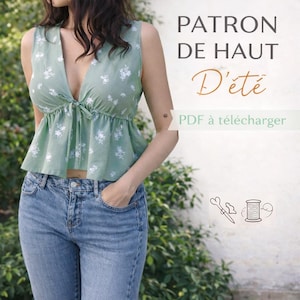 Patron crop top noué devant à volants
